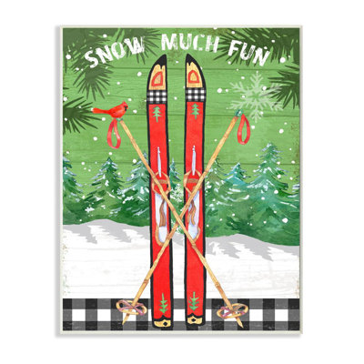 «Traditional Snow Many Fun Winter Season Ski Sign» par Andrea Tachiera - impression d'art graphique