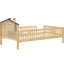 Lit plateforme simple en bois avec tête de lit style maison, conduit et rangement - Chambre rustique scintillante-1898295790