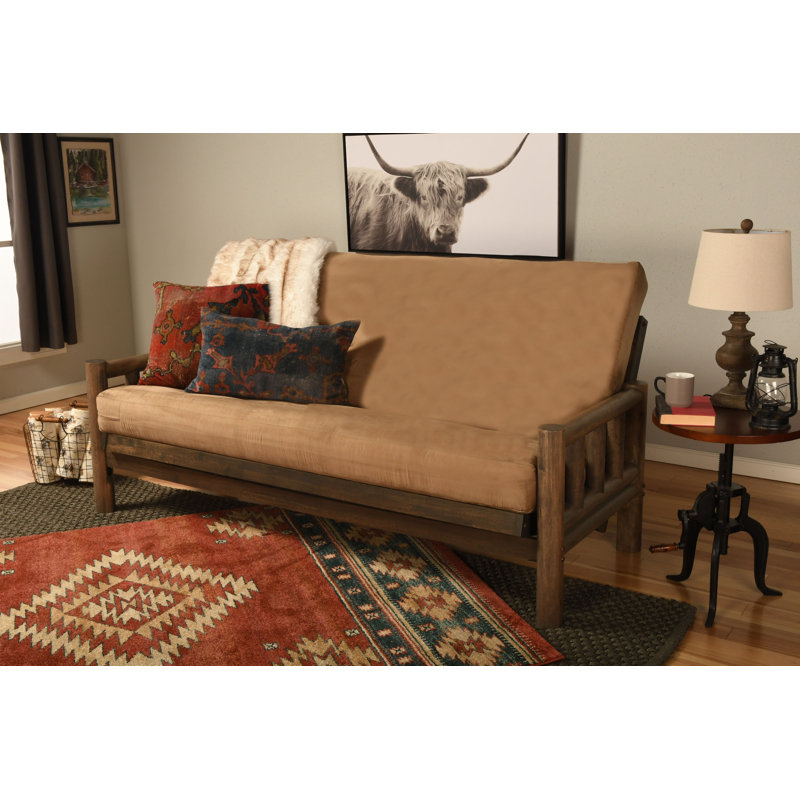 Ensemble de futon et matelas Stratford, Microsuède tourbe, Naturel