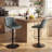 Modern Height Adjustable Swivel Bar Stools Upholstered Leather Barstool Kitchen Island Chairs with Metal Frame-1879254788
