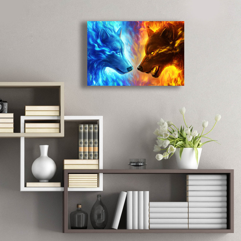 Trinx «Fire and Ice» par JoJoesArt, art mural en verre acrylique, H 16 po x l 24 po x P 0,2 po