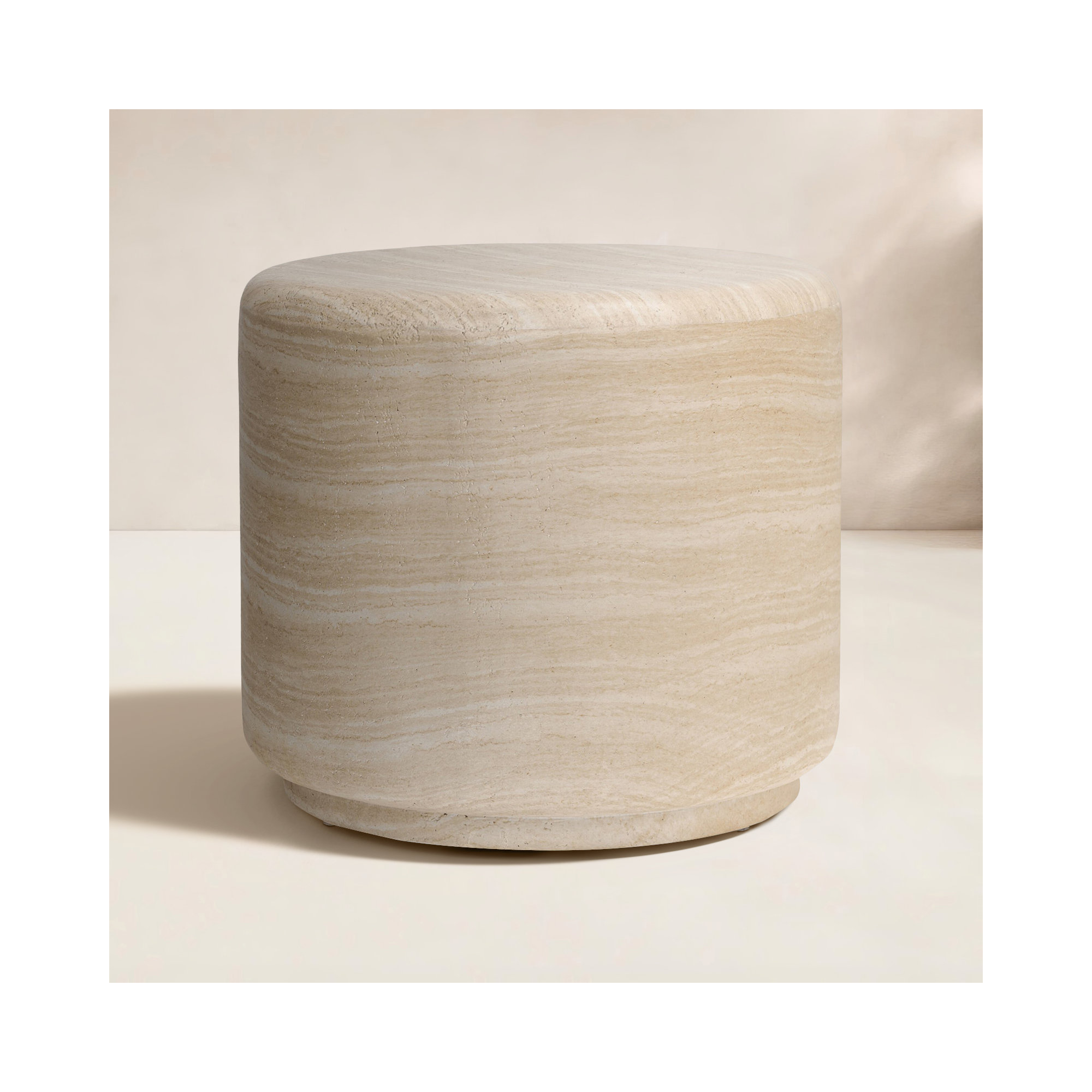 Abney Outdoor End Table-Distressed Bronze, Sand Striae