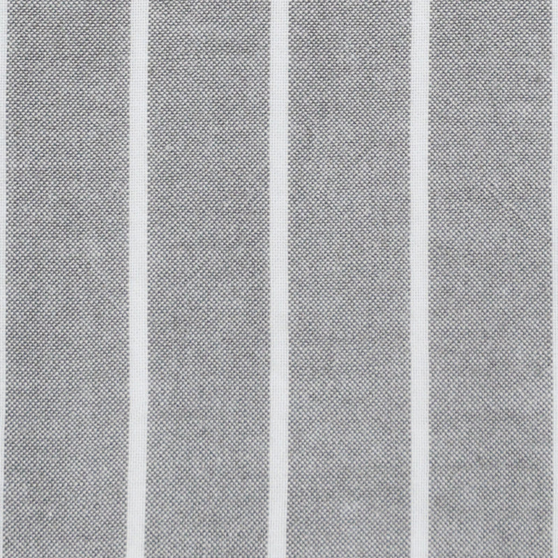 MooMee Striped Duvet Cover Set 100% Washed Cotton Linen Like Textured, Wide Stripes - Light Gray/White