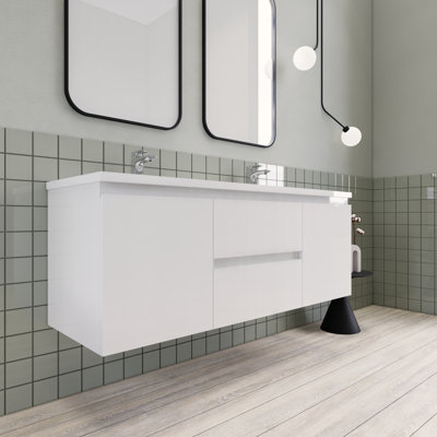 Meuble-lavabo double 60 po Alcester Ivy Bronx
