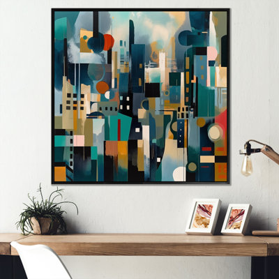 «Green Abstracted Scenic Views II - Abstract Landscape Wall Art Living Room»