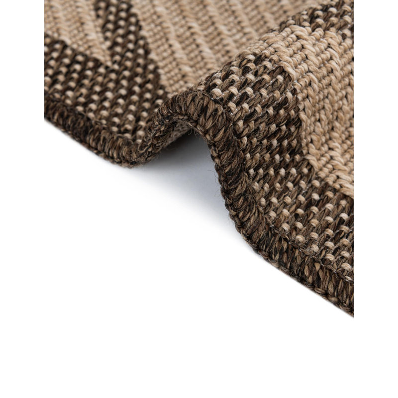 Irina Geometric Machine Woven Polypropylene Area Rug in Natural, Runner 2'9" x 12'