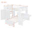 Lit mezzanine double avec lit simple autoportant, tablettes, bureau et garde-robe-85845240