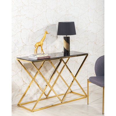 Ewert 120cm Glass Top Console Table