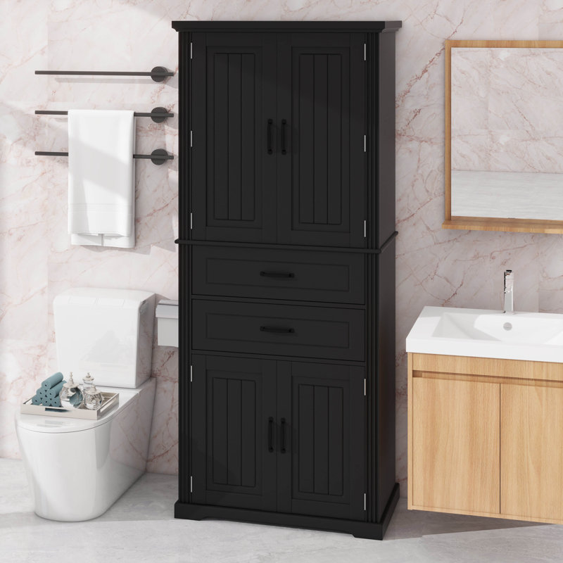 Armoire de rangement polyvalente pour la cuisine, la salle à manger, la salle à manger et le salon avec 2 tiroirs coulissants et une tablette réglable