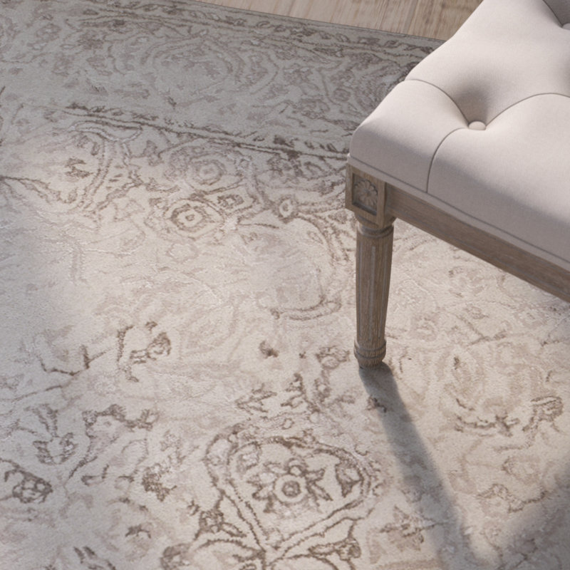 Tapis beige touffeté à la main Pappalardo, Rectangle 5 pi x 7 pi 6 po