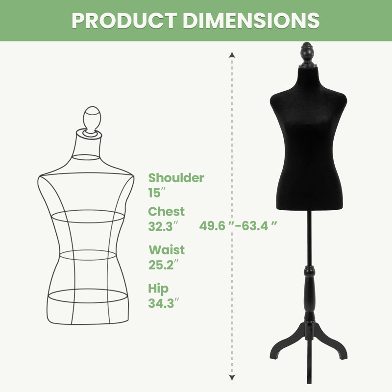 FDW Adjustable Dress Form, Black