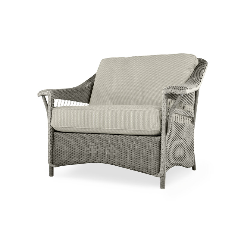 Nantucket Outdoor Lounge Chair, Reflections Grass, Pewter