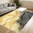 1PC Gold Veined Yellow Grey Marble Abstract Ink Art area rugs for Living Room, Soft and Comfortable, Suitable for all seasons, easy-to-maintain, machine washable Indoor floor mat, Under Table Farmhouse suitable for dining room, bedroom, kitchen,-740055069