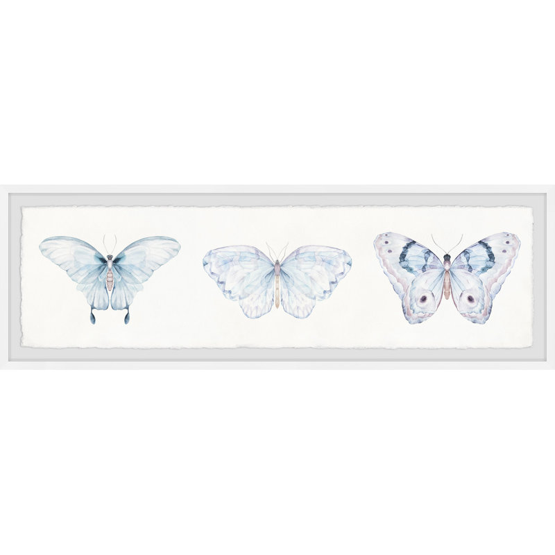 Butterfly Madness - Single Picture Frame Panoramic Painting, 38cm H x 114cm W x 3.81cm D