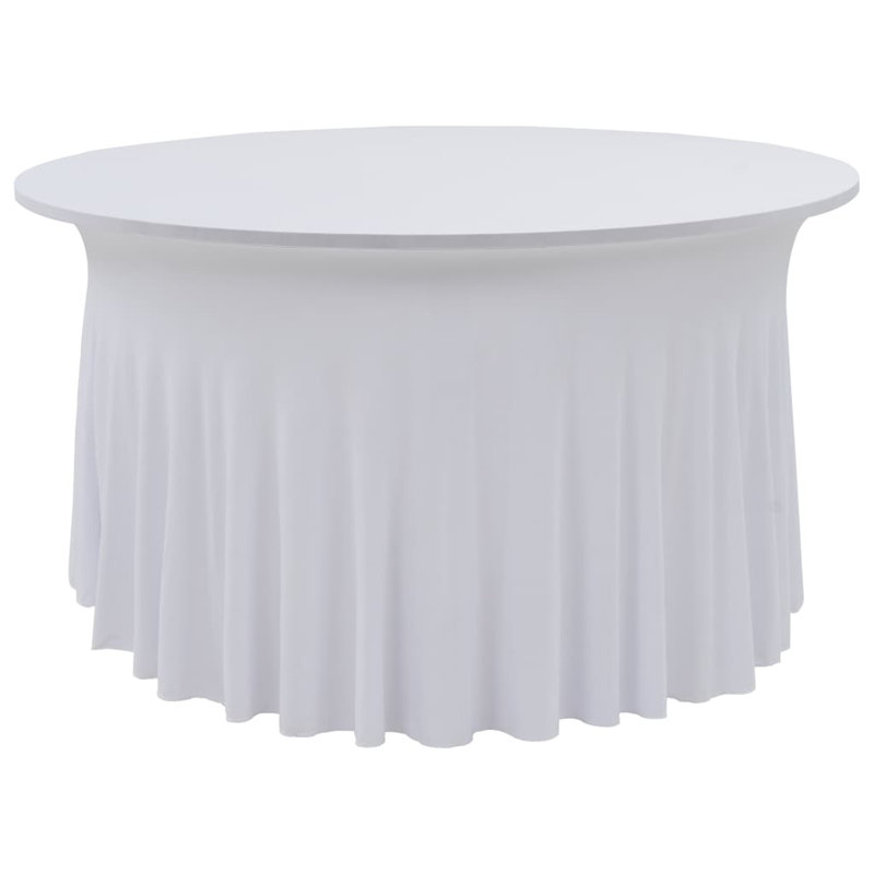 Stretch Tablecloth with Skirt, White