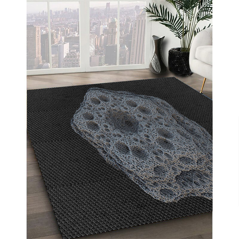 Tapis vert/mauve à motifs/brun, Rectangle 7 pi x 10 pi
