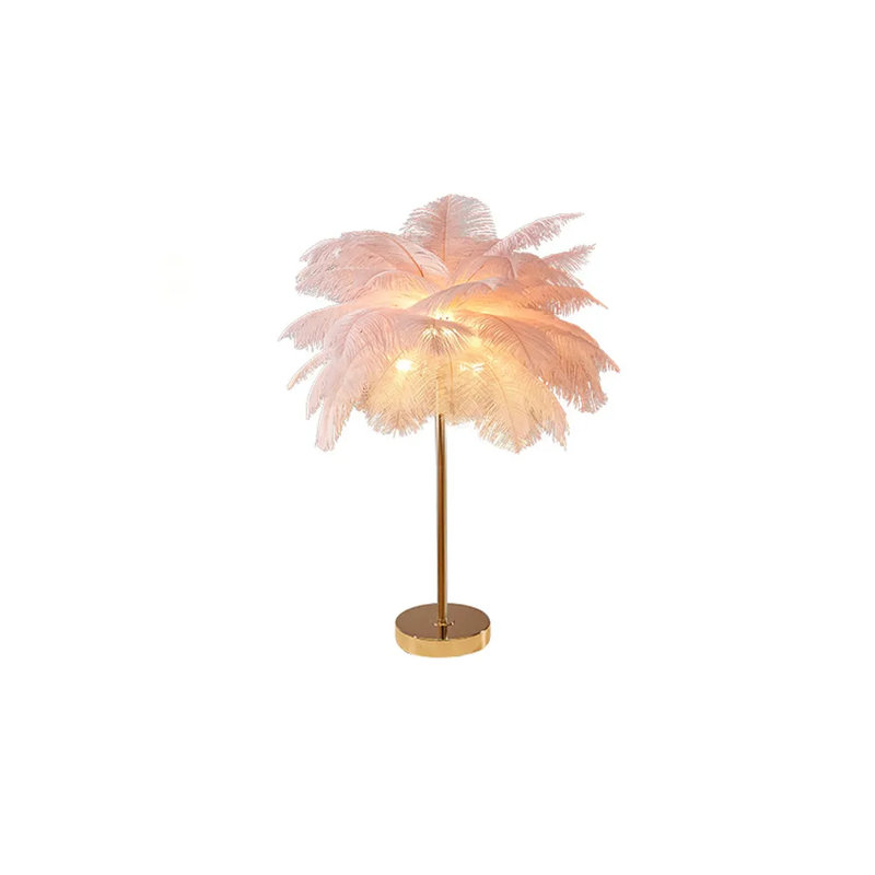Terric 7.41'' Gold Desk Lamp Set, Pink