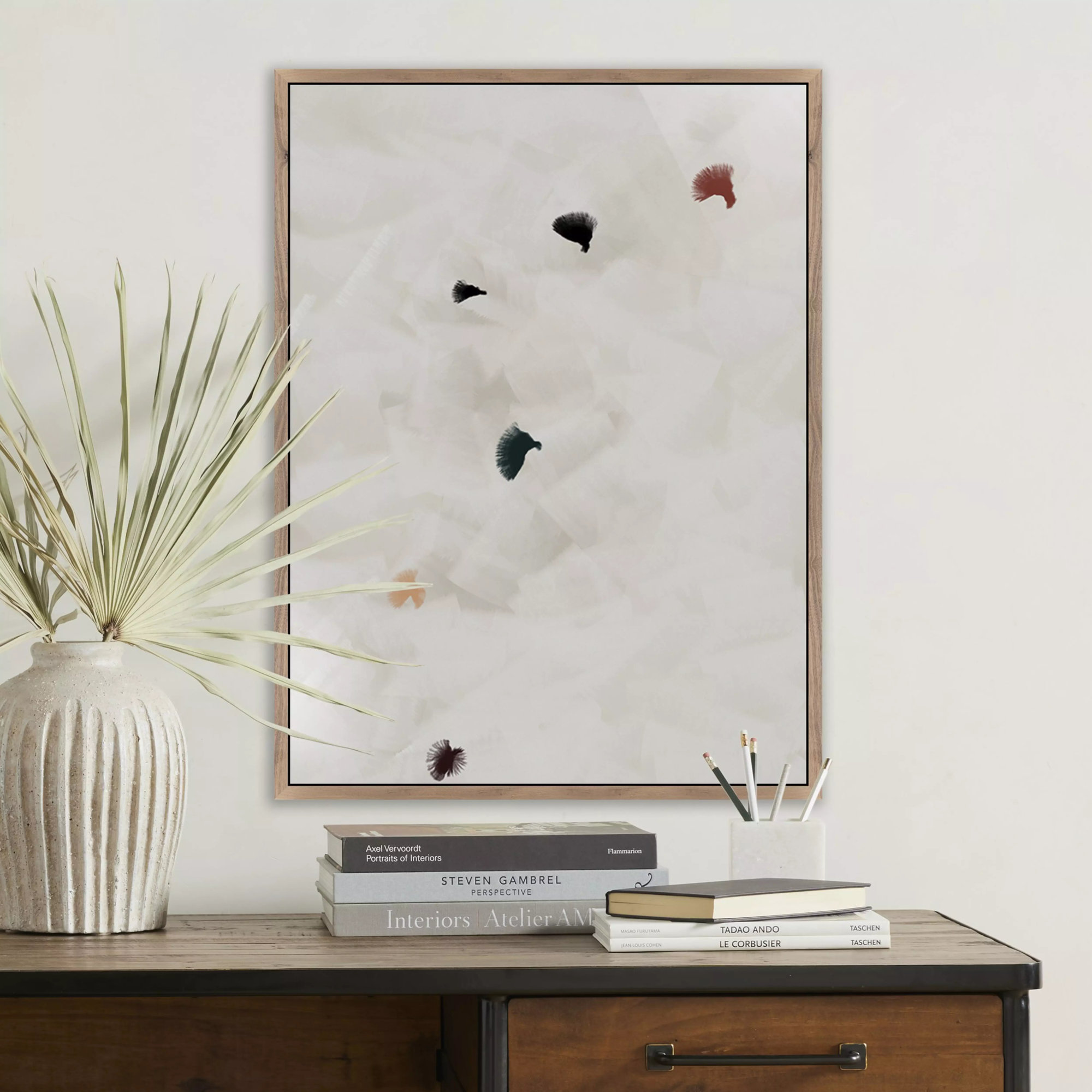 In Flight No 8 by Patricia Vargas, Rustic Walnut Framed, 40" H x 30" W