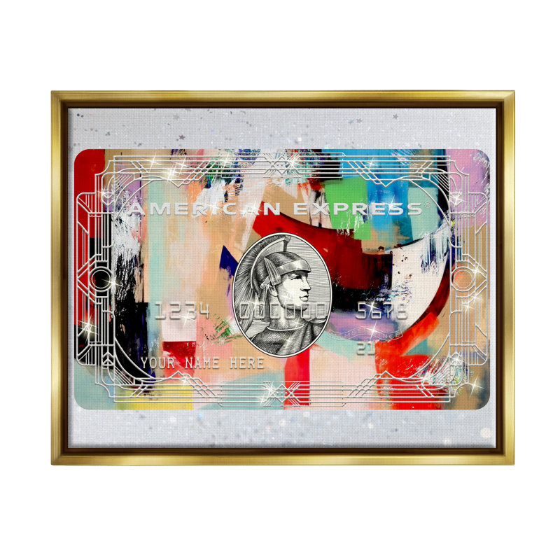 «Red Barrel Studio® Glam», carte de crédit sur toile flottante par Ziwei Li, Cadre flottant métallique doré