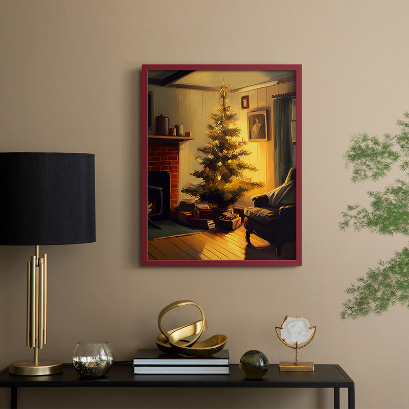«Christmas Holiday Art DCI», reproduction encadrée - bois massif