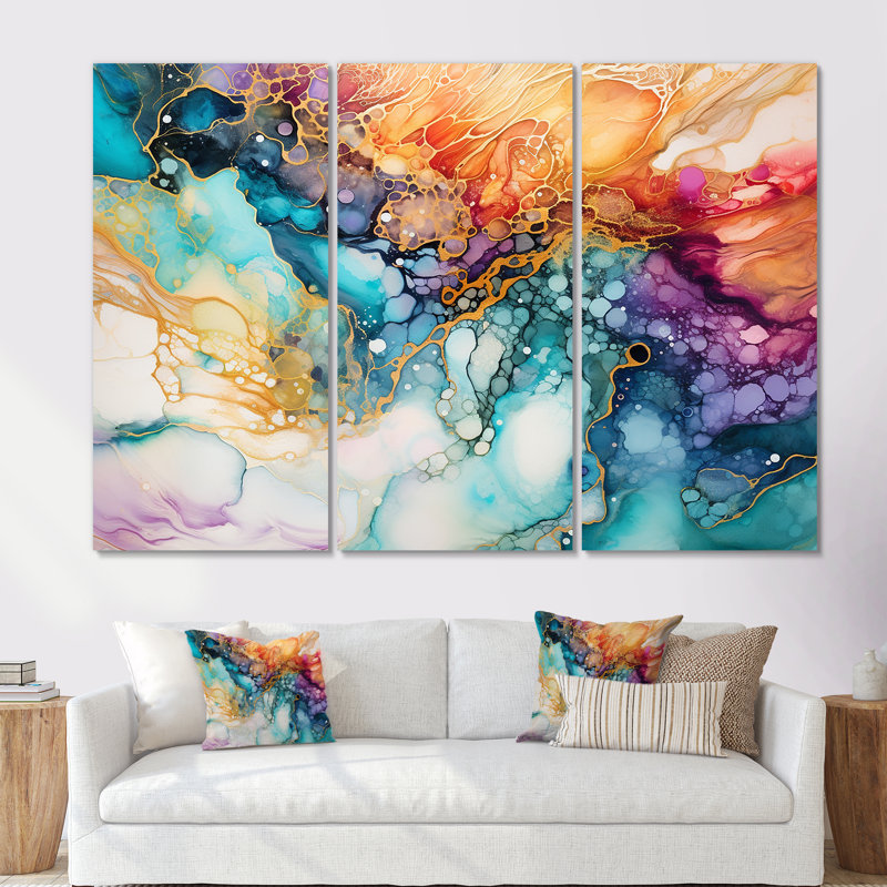 Art moderne sur toile, "Modern Hurricane", Toile tendue, H 32 po x l 48 po x P 1 po