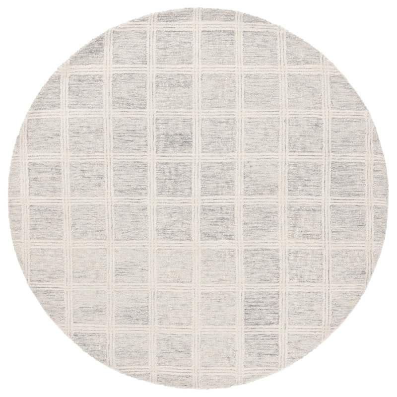 Tapis en laine et en coton touffeté à la main Franklinton, Rond 6 pi