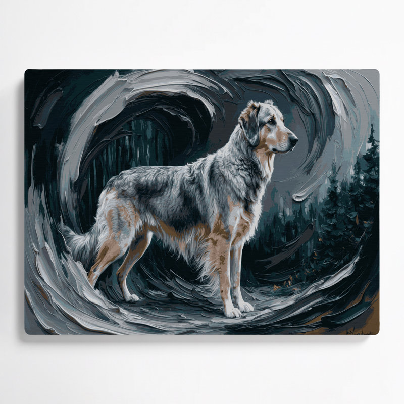 Chiens, art mural bleu en métal, H 12 po x l 18 po