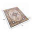 Tapis Hano 6 x 9 de style persan bohémien doré bleu rétro lavable-123764801
