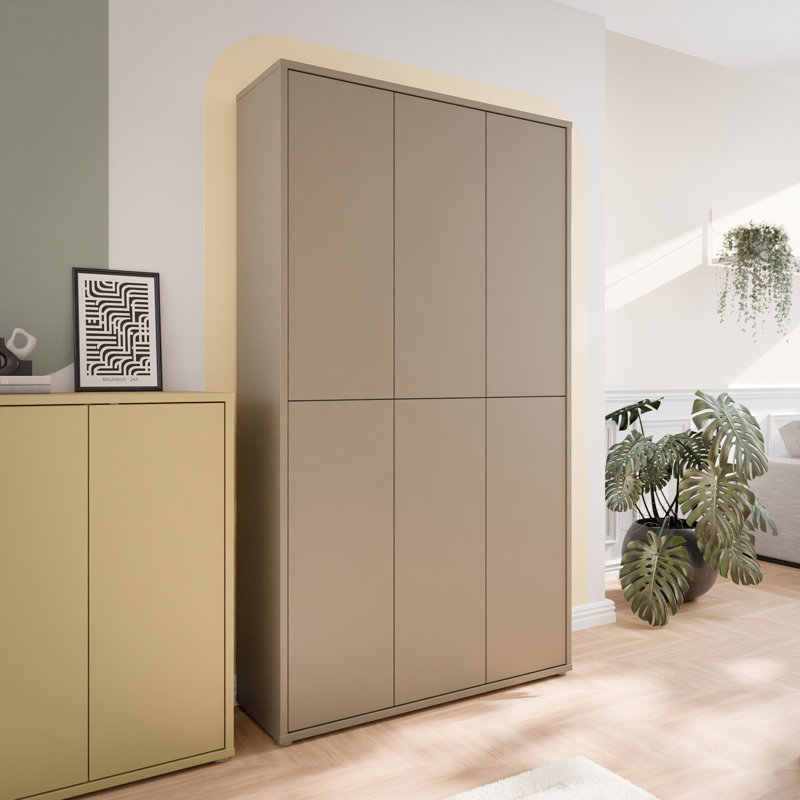 Sabih 26 Pair Shoe Storage Cabinet, Oak Wood, 191.9cm H x 74.5cm W x 34.9cm D
