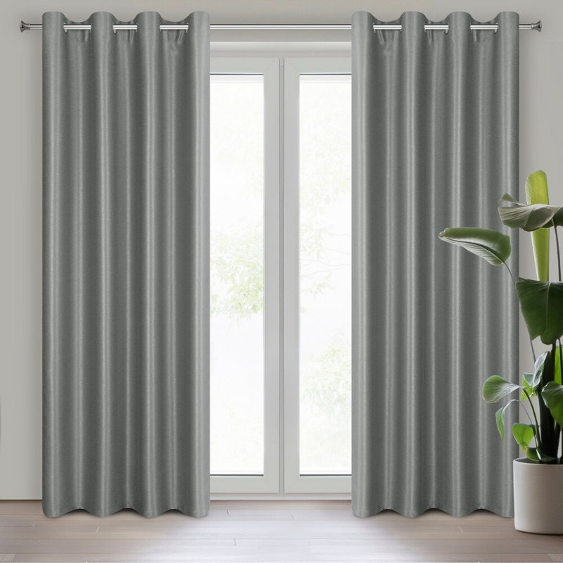 Madelyn Room Darkening Curtain, Grey/Brown/Blue