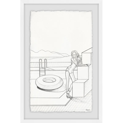 «Floater by the Pool», reproduction encadrée