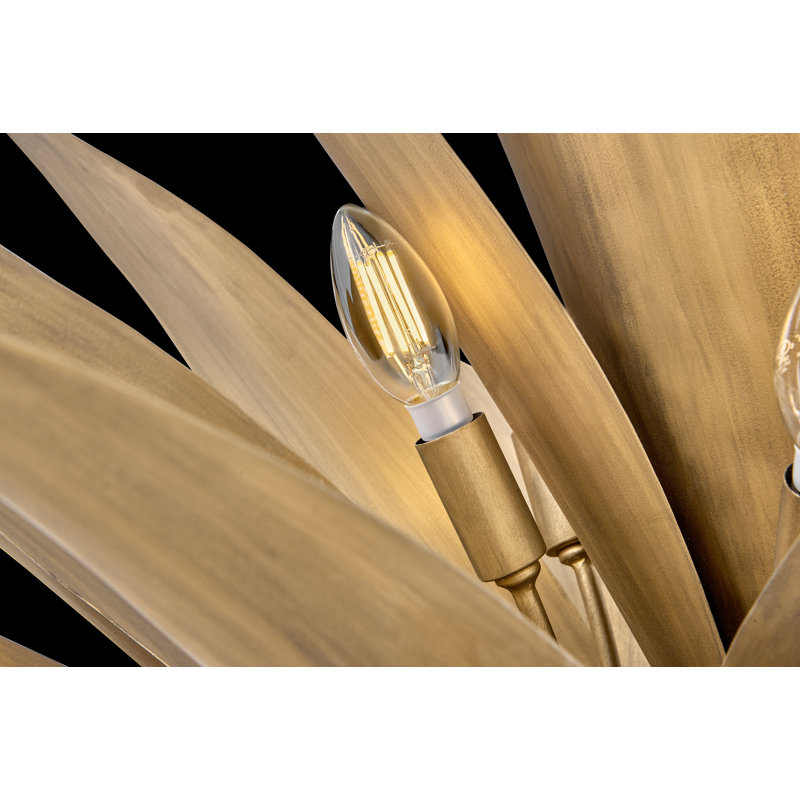 Agave 12-Light Hand Sculpted Multi-Tier Chandelier - Burnished Gold