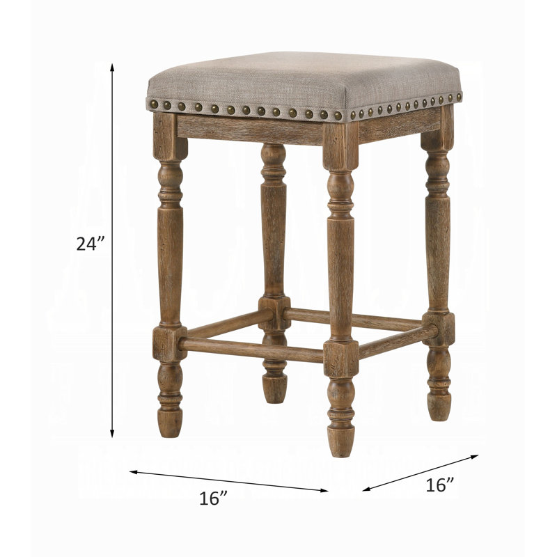 Counter Height Bar Stools, Barstools, Counter Stools, Weathered Oak/ Beige