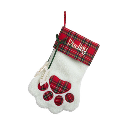 Cat Paw with Custom Pet Name Stocking