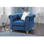 Fauteuil d'appoint en velours bleu marine Julianne-1593258122