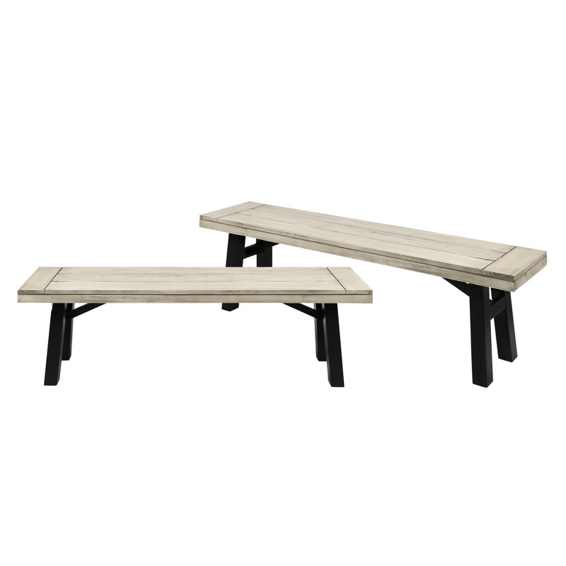Slat Paneled Bench In Grey Wood, To Water And Weather, 14.06 Inches Deep Wood With Color, Weather Resistance Sophisticated Panels, 63.47 Long X 17.58 High