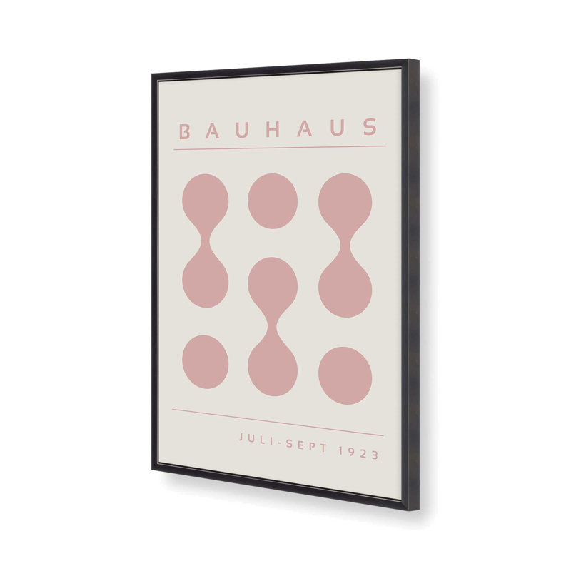«Pink Bauhaus Flow», impression, Reproduction encadrée sans passe-partout, Zinc patiné, H 17,25 po x l 13,25 po