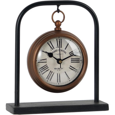 Small Vintage Desk Clock, Silent Decorative Bronze Table Clock