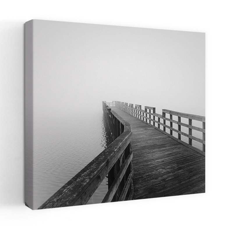 Concord Pier, paysage contemporain abstrait, art naturel, H 18 po x l 18 po