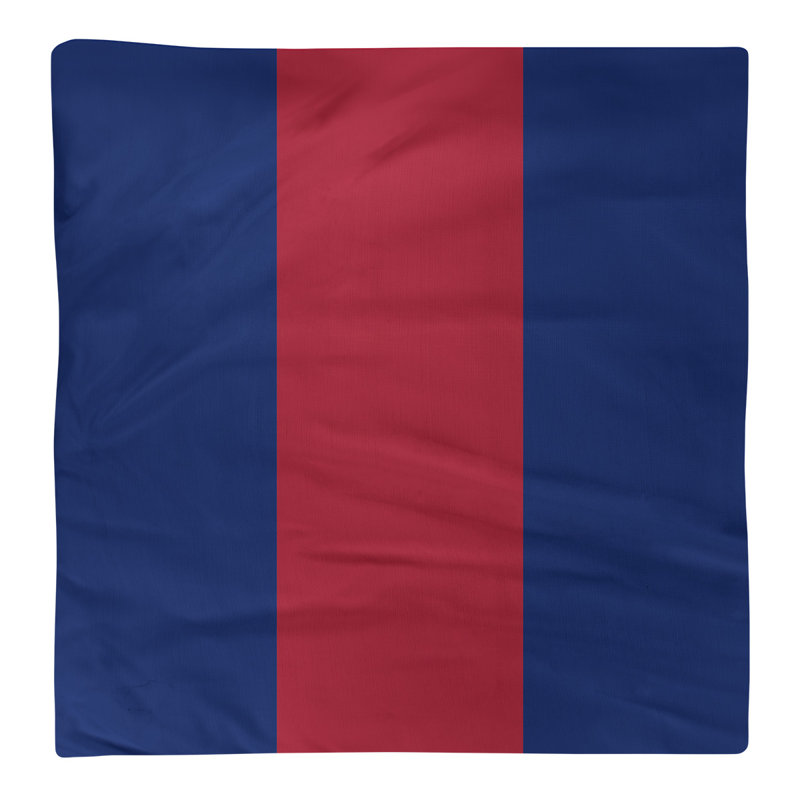 Serviette de coton 10 po à rayures de football de new york, Marine / Rouge
