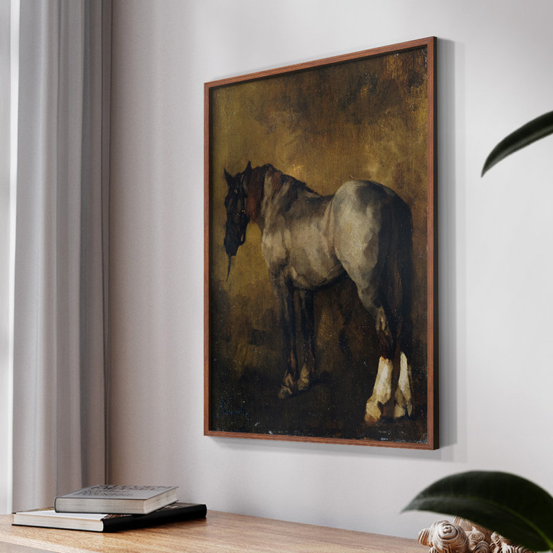 «Vintage Animal Print LXVI» sur, Noyer, H 14 po x l 11 po