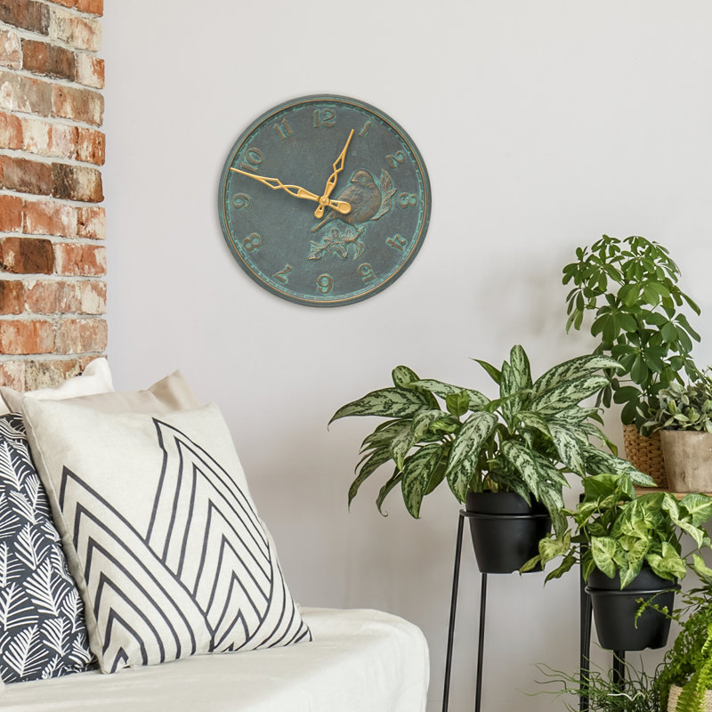 16 Songbird Clock, Bronze Verdigris