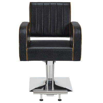 Swivel Salon Chair, Height Adjustable Hydraulic Barber Chair, Faux Leather