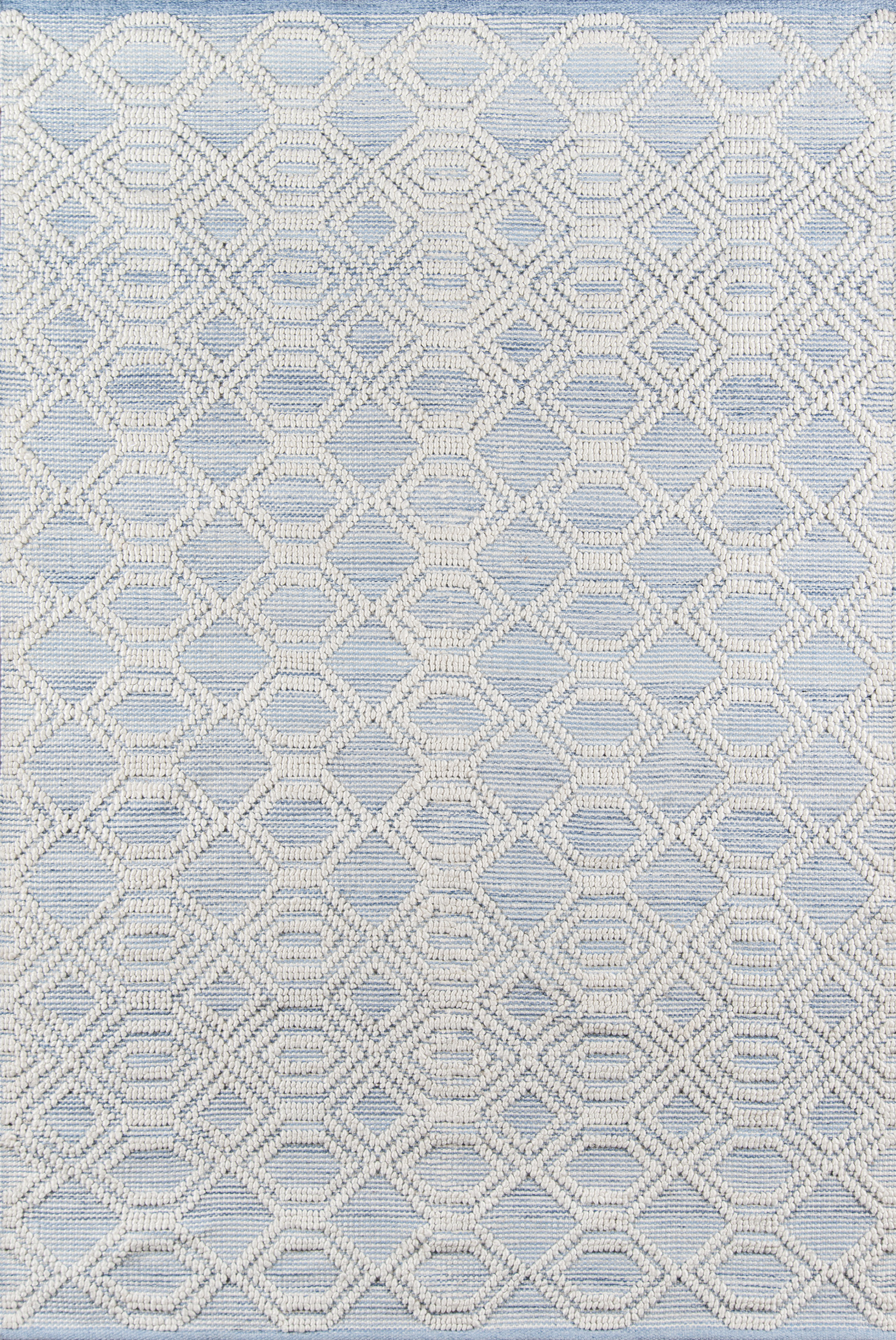 Union Rustic Laguanda Geometric Handmade Flatweave Light Blue/White Area Rug & Reviews | Wayfair