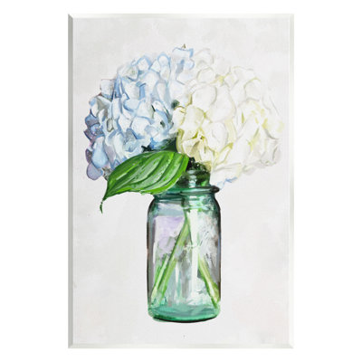 " White Blue Hydrangea Jar Bouquet " by Ziwei Li