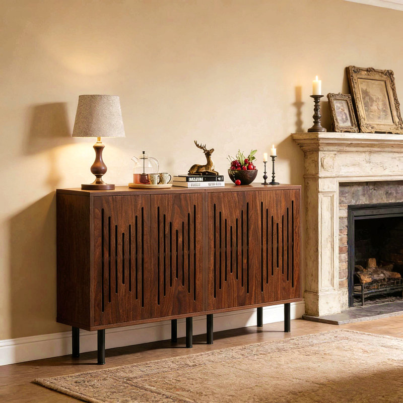 Armoire rustique, ensemble de 2 armoires de rangement, buffet classique