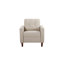 Chaise d'appoint transitionnelle capitonnée à boutons avec accoudoirs carrés et bordure passepoilée