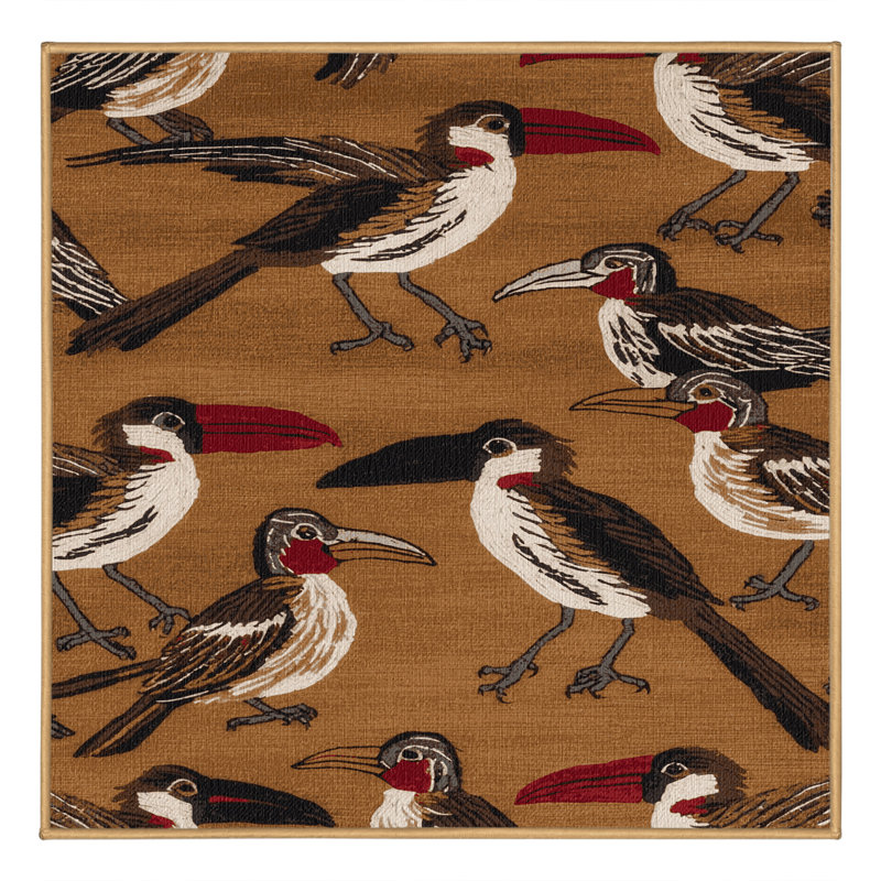  Tapis lavable à bec rouge Quelea, Rectangulaire 2 pi x 3 pi