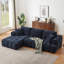 Canapé modulaire surdimensionné en L Chenille - Canapé-lit capitonné minimaliste pour le salon-1629534248-1629534251