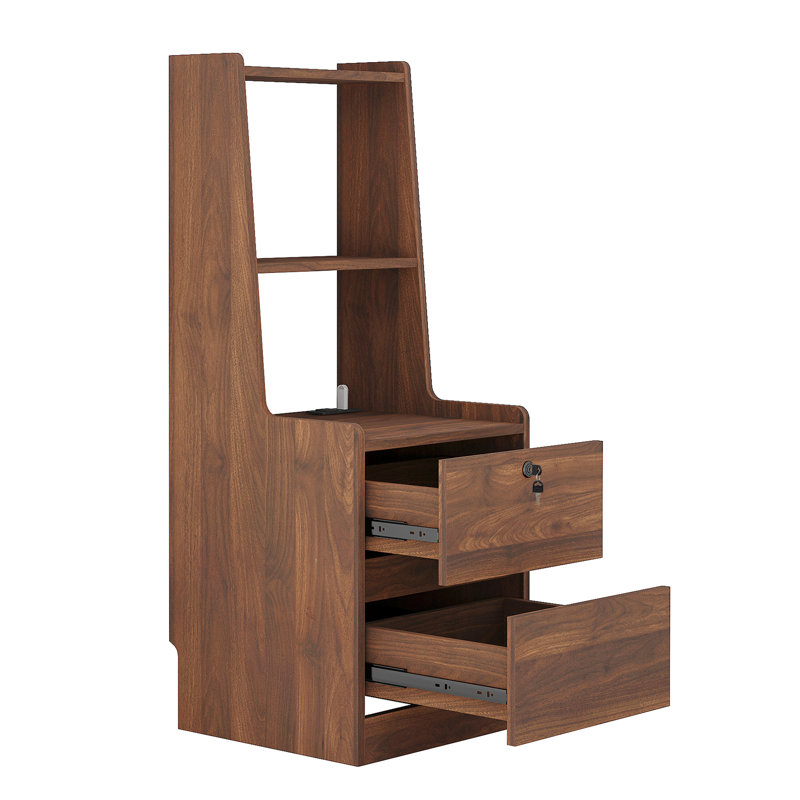 Table de chevet moderne avec tiroir verrouillable et table de chevet, Bois